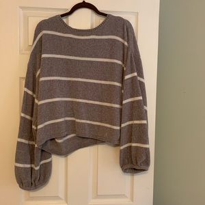 Soft striped crop sweater